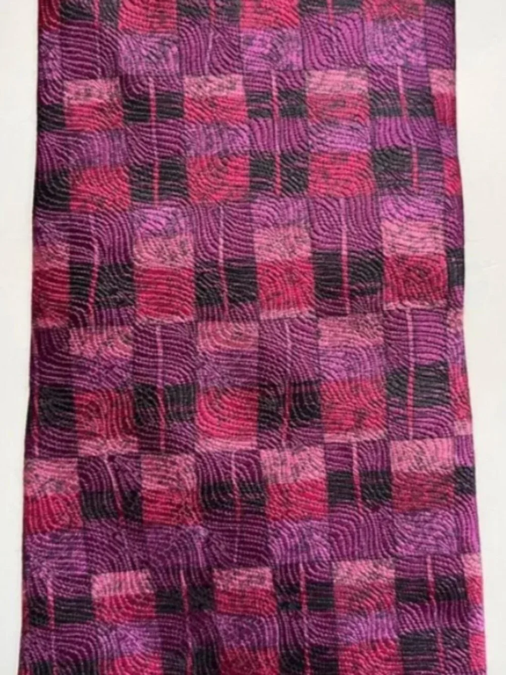Alfani Purple Pink Print Silk Tie 80s 90s retro artsy vintage colorful geometric